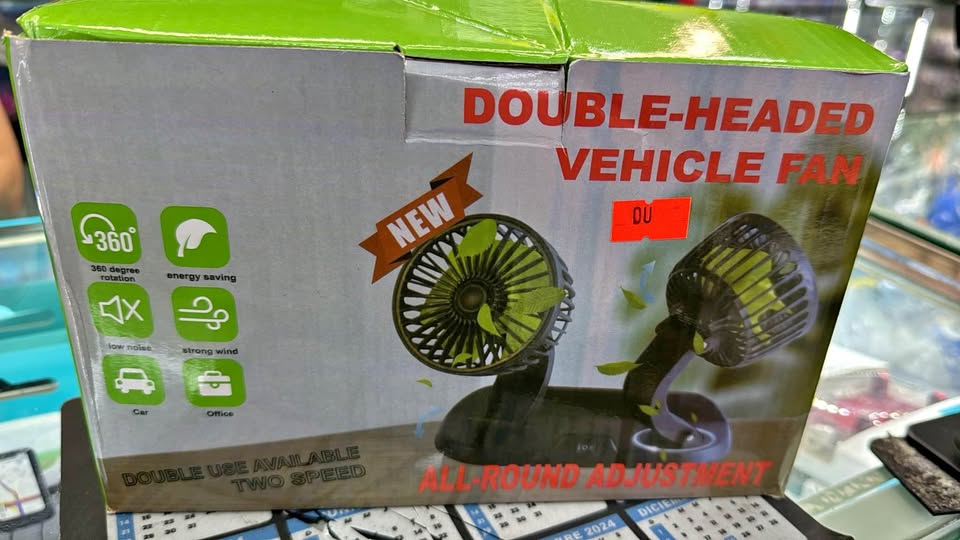 360° Rotatable Dual Heads fan for Cars