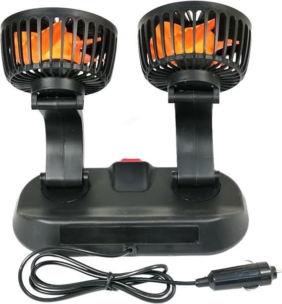 360° Rotatable Dual Heads fan for Cars
