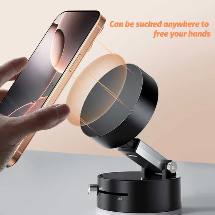 Portable Magnetic Car Phone Holder – Strong Sticky Mount with Vacuum Suction Cup