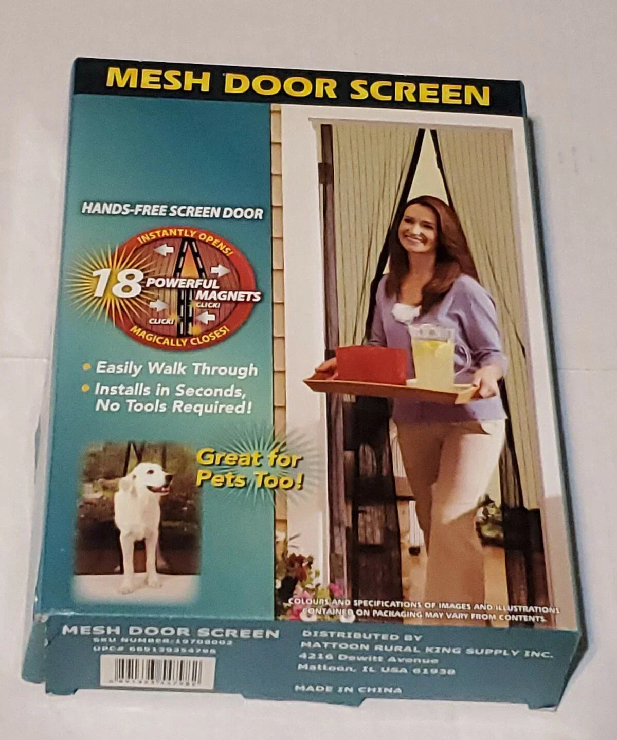 Magic Mesh Hands-Free Single Screen Door 19.5 x 83